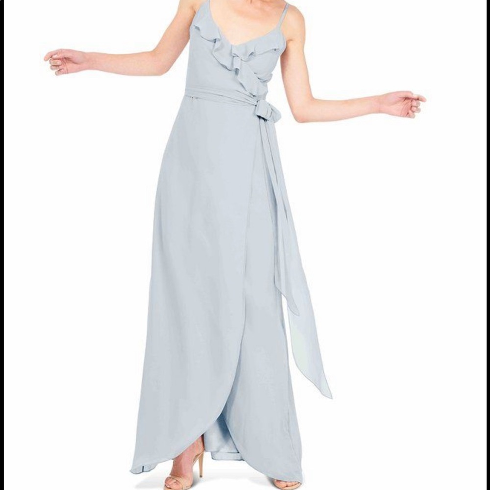 Joanna August Brianna Long Dress in Morning Dew (Size Medium)